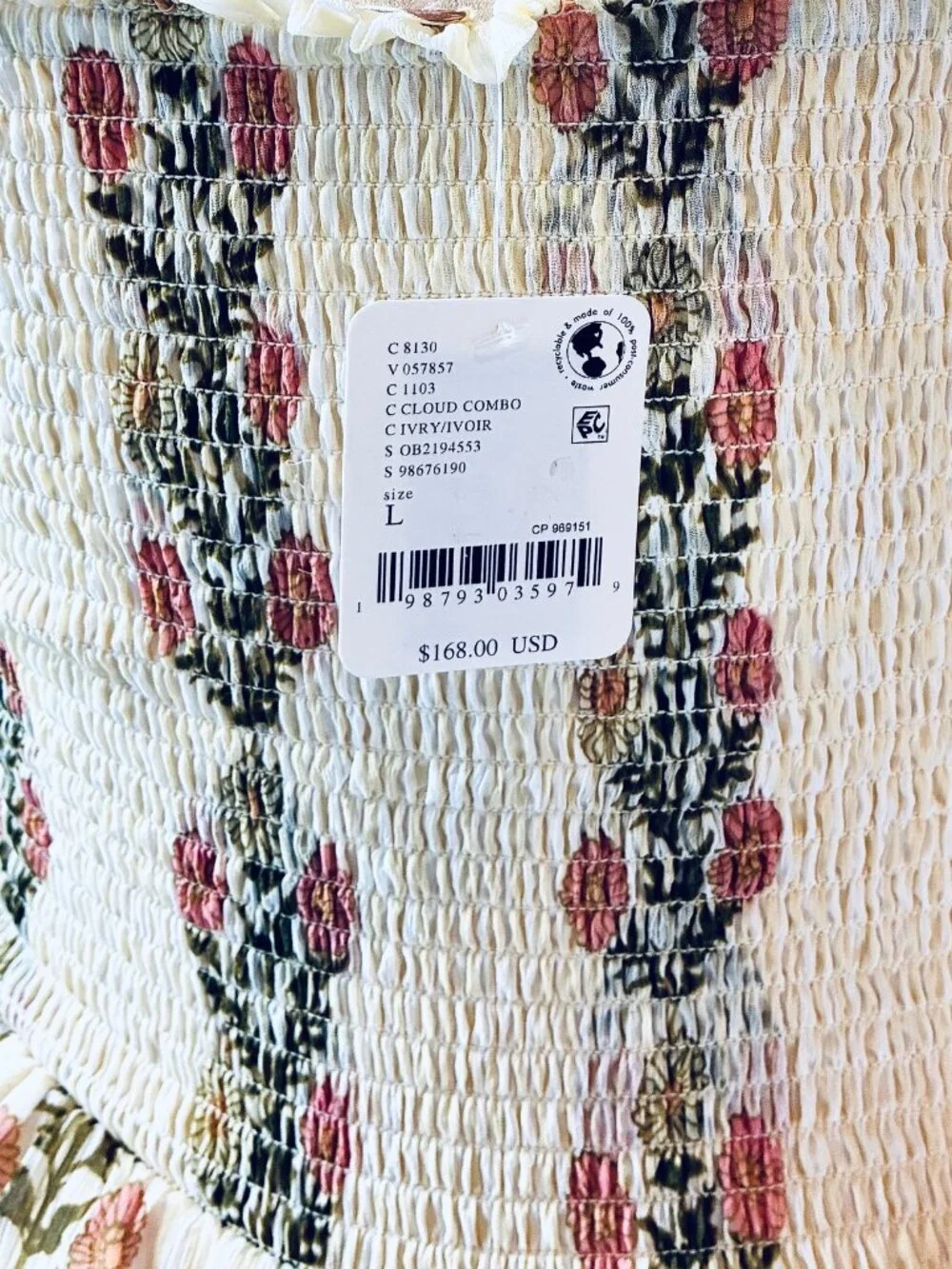 Free People Alejandro Floral Midi Dress in Yellow & Green (L) New With Tag